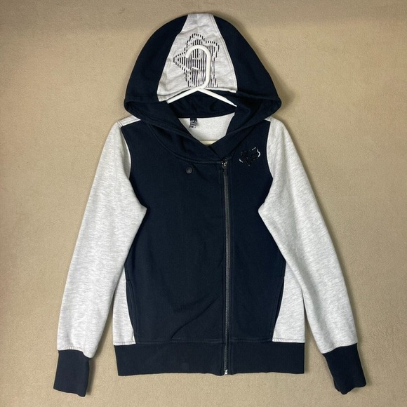 Fox Racing Hoodie Women Small Black White Sweatshirt‎ Full Zip MTB Adult - Picture 1 of 12